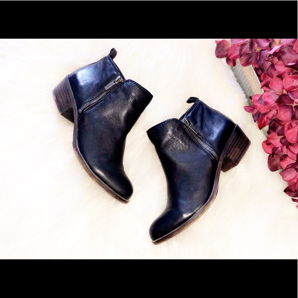 LUCKY BRAND Black Leather Ankle Bootie